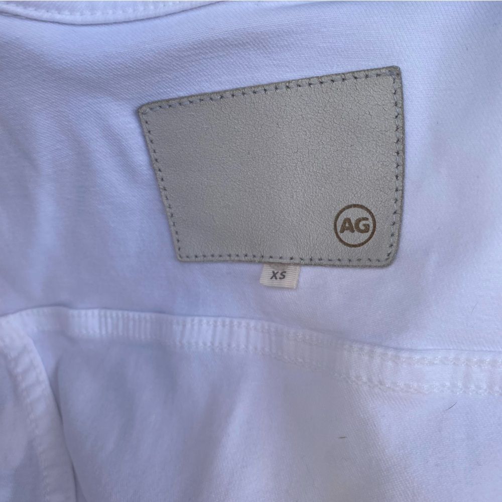 Ag Adriano Goldschmied White and Pink Jean Jacket with Artistic Back XS - Picture 9 of 10